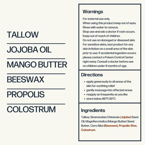 Sky and Sol Everything Cream - 100% Grass Fed Beef Tallow Moisturizer for Face & Body | 3 oz | Natural Edible-Grade Ingredients