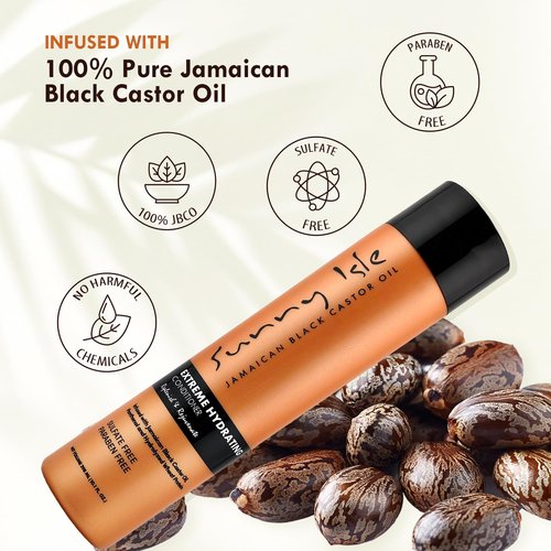 Sunny Isle Jamaican Black Castor Oil Conditioner - Extreme Hydration Formula | 10 Fl Oz, Orange