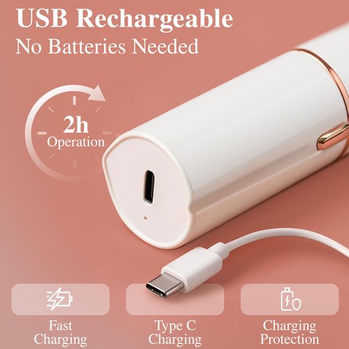Facial Hair Removal for Women | Upper Lip Mustache Remover Device Face Shaver Woman Chin Peach Fuzz Electric Trimmer Dermaplane Female Razor Ladies Tweezers Lady Epilator Girls by VISOFO (White)