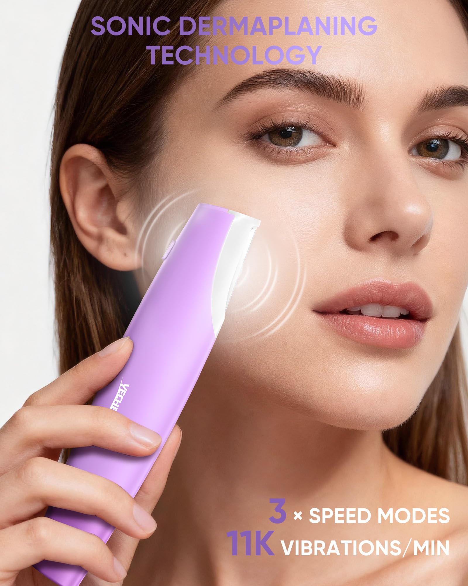 Yecheer Dermaplane Razor for Women face: Sonic Dermaplaning Tool for Smooth & Flawless Skin