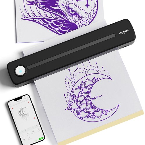 PeriPage Tattoo Stencil Printer, P91 Tattoo Printer Machine, Wireless Thermal Tatoo Printers with Paper, Stencil Machine for Tattooing Compatible with Phone, Tablet, PC
