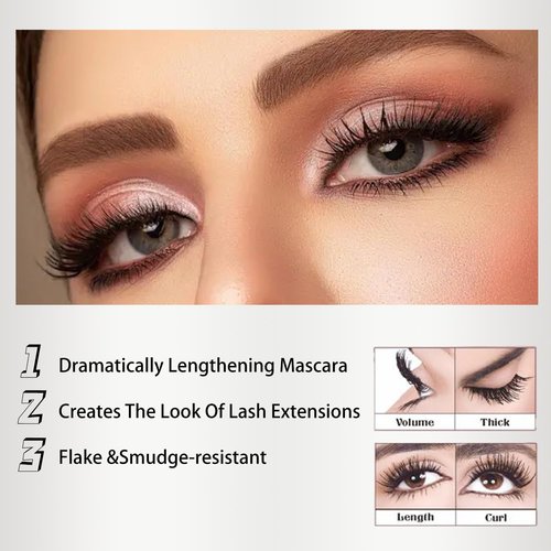 Skiennix Black Natural Eye Makeup Mascara - Defines Lashes, Cruelty-Free & Vegan, 1 Count