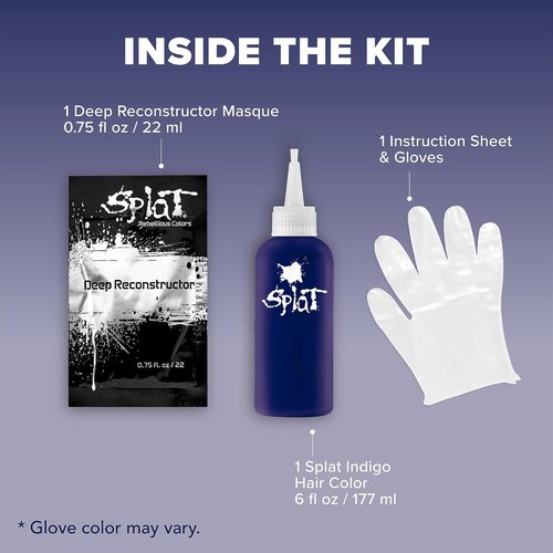 Splat Midnight Indigo Hair Color - Vegan & Cruelty-Free Semi-Permanent Dye, 6 Fl Oz