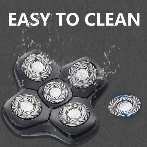 HONTEC Universal New Upgrade 5 Blades Magnetic Interface Head Shaver Replacement Heads Replacement Blade Electric Razor Shaver Head (5D Black)