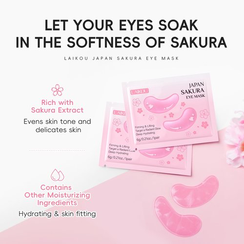 LAIKOU SAKURA Skin Care, Skin Care Set, Face Mask, Eye Mask, Lip Mask with Serum, Cleanser, Toner, Eye Cream, Essence Cream for Women Teen Girls Mom Daughter Mother's Day Christmas Birthday