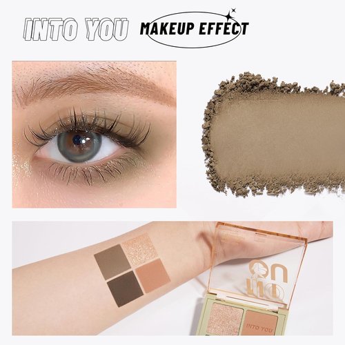 INTO YOU Nude Eyeshadow Palette - 4 Color Matte, Shimmer & Glitter | Long-Lasting Warm Neutral Shades