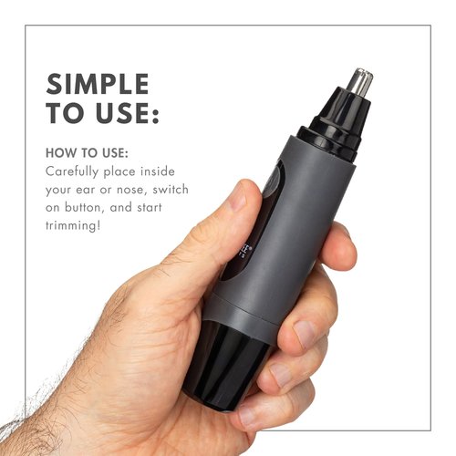 ToiletTree Products Water Resistant Nose and Ear Hair Trimmer with LED Light