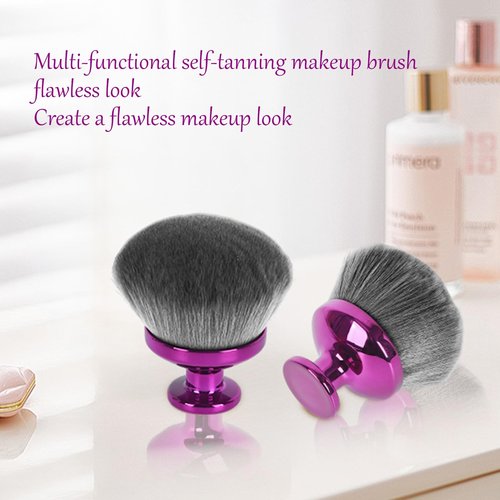 KEYMEIBC Large Kabuki Body Brush, Self-Tanning Applicator, Suitable for Mixed Bronzing Sun Protection Body Cream, Dry and Wet Multi-Use, 90mm Big Brush Head, (Purple)