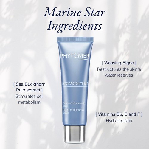 Phytomer Hydracontinue Radiance Hydrating Face Cream - Energizing Moisturizer for Dry Skin | 50ml