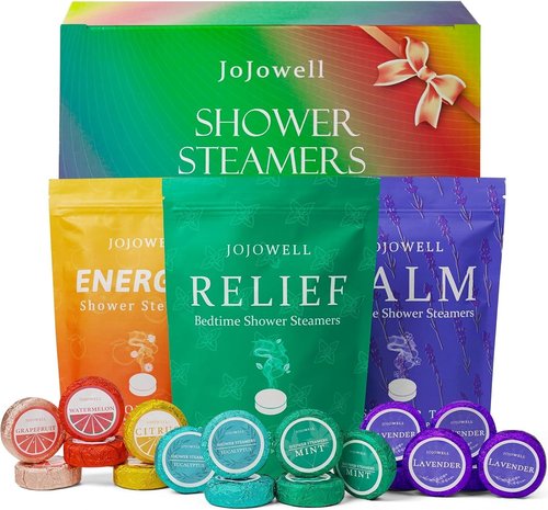 JoJowell Shower Steamers Aromatherapy - 18 Pack Birthday Gifts for Women, Men, Self Care with Natural Essential Oils Relaxation Home SPA, Easter Basket Stuffers for Adults Teens, Mothers Day Gifts