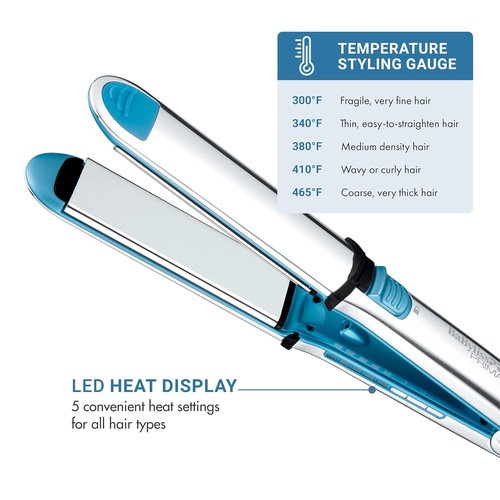 BaBylissPRO Nano Titanium Hair Straightener - Professional Flat Iron & Curling Iron for Stylists