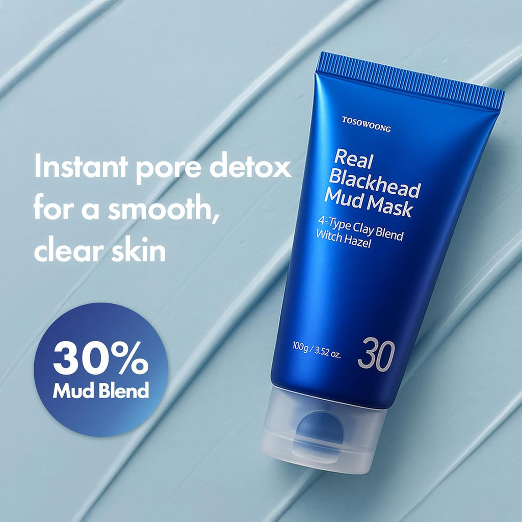 TOSOWOONG Real Blackhead Mud Mask - Pore-Purifying Clay for Deep Cleaning & Oil Control | 100g / 3.52oz