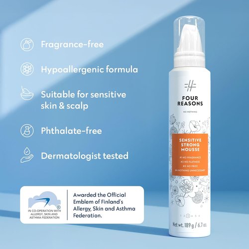 No Nothing Strong Mousse - Fragrance-Free Volumizing Mousse for Fine Hair | Strong Hold & Lightweight, 6.8 oz
