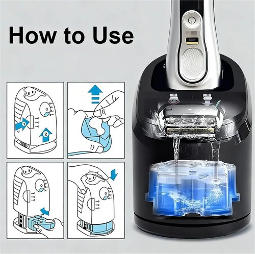 Braun Shaver Cleaning Fluid - Compatible Refill Cartridges CCR for Series 3, 5, 7, 9 | 2-Pack with Lemon Scent