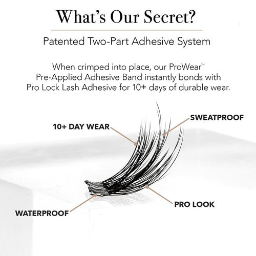 Pro Lash ProWear Professionally Styled Lash Clusters - Easiest to Apply Eyelash Cluster - 10 Day Eyelashes - Waterproof Lashes Clusters - 3 Sets - Volume Luxe XL No. 12 - Black