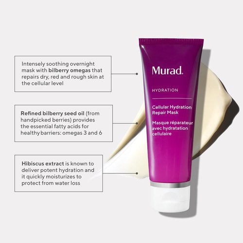 Murad Cellular Hydration Barrier Repair Mask - Hydrating Face Mask with Bilberry Omegas & Hibiscus Extract - 2.7 Fl Oz