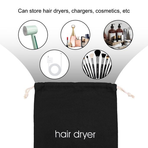 Hair Dryer Bags Bulk, Hairdryers Storage Drawstring Pouch, Blow Dryer Case Container Hairdryer and Styling Tools Accessories Bags for Hotel Home Travel Bathroom 15in x 13in (16 PCS Black)