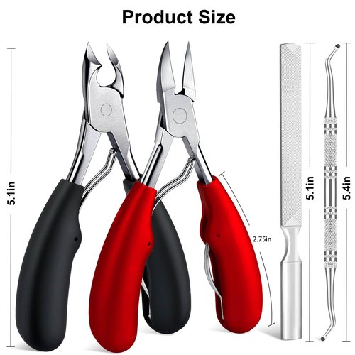 Biufesrst Toenail Clippers, Nail Clipper for Seniors Thick Toenails, Ingrown Heavy Duty Nail Clippers, Extra Large Professional Adult Toe Nail Clipper Sets with Long Handle