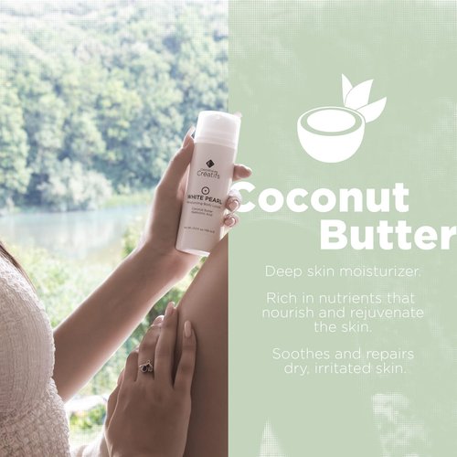 Regine Switzerland White Pearl Moisturizing Body Lotion - Coconut Butter & Hyaluronic Acid, 3.4 fl. oz.