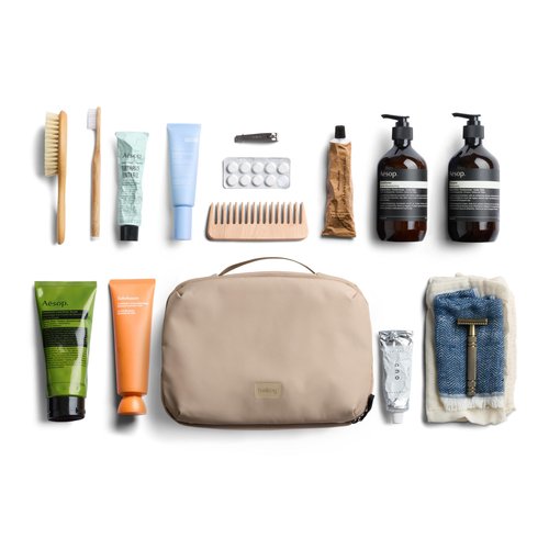 Bellroy Hanging Toiletry Kit Plus (8 Liter Travel Hanging Toiletry Bag) - Stone