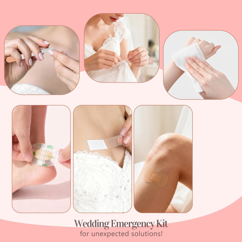 Women's Wedding Emergency Kit for Bride, Bridal Emergency Kit for Wedding Day, Weddings Personal Care Survival Set, Must-Have 40+ Essentials Items Daily Women Travel Kit with Makeup Bag for Team Bride