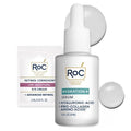 RoC Hydration+ Hyaluronic Acid Serum for Face, Hydrating, Plumping, Fragrance Free, Lightweight Formula with Collagen Proteins (1 Ounce) with Retinol Eye Cream Packette