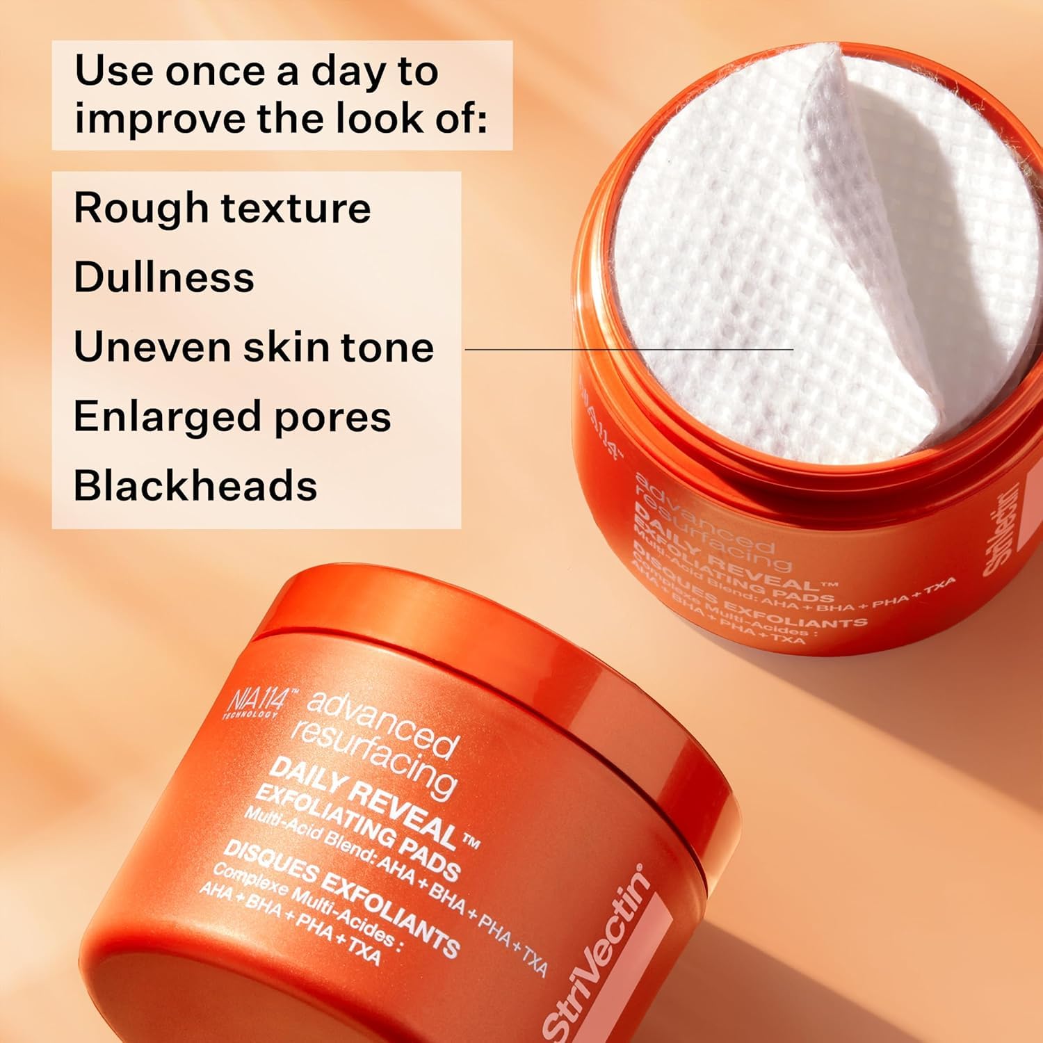 StriVectin Exfoliating Face Pads - Advanced Resurfacing & Instant Wrinkle Blurring Primer