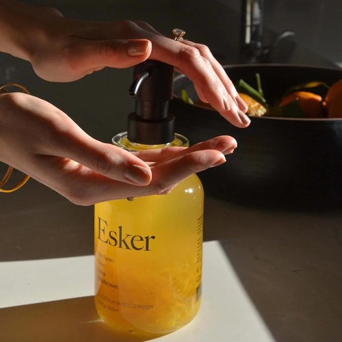 ESKER Calendula Hand Cleanser - Luxury Plant-Based Foaming Wash | Essential Oils in Reusable Glass Bottle - 16.9 fl oz