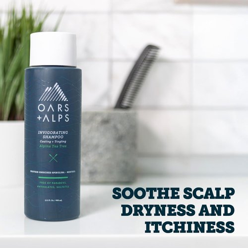Oars + Alps Men's Shampoo - Sulfate-Free Formula with Witch Hazel & Tea Tree Oil | 13.5 Fl Oz