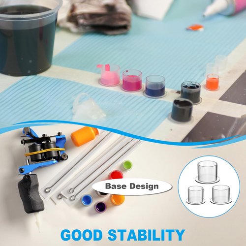Tattoo Ink Caps - Emalla 1000Pcs Small Tattoo Ink Cups Disposable Ink Caps with Base #11MM Plastic Tattoo Caps Pigment Container Ink Cups for Tattoo Ink Tattoo Supplies