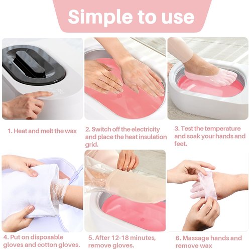 MAQIHAN Paraffin Wax for Hand and Feet - 2 Pack Paraffin Wax Refills Peach Scented for Dry Skin, Hydration Nourish Suitable Salon, Home Foot Spa And Hand Spa
