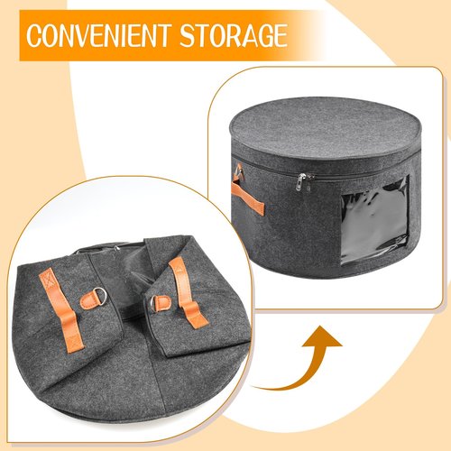 CODOHI Wig Storage Boxes,Wig Travel Cases Foldable for Multiple Wigs for Men and Women,Yarn Organizer, Cosmetic Cabinet Storage Bag (Dark Grey)