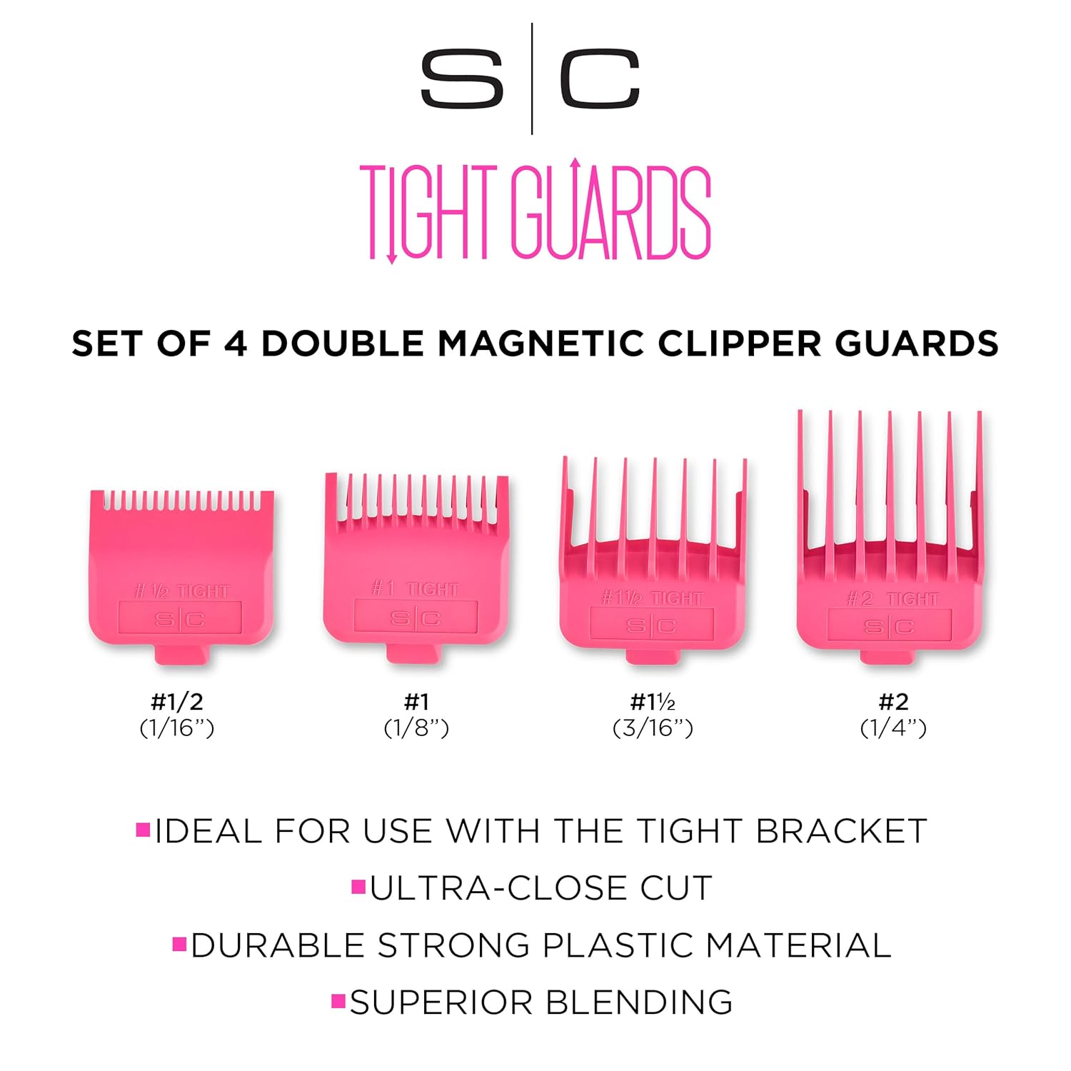 Stylecraft Professional Dub Hair Clipper Guards - Premium Neodymium, 8 Pack for Precision Cutting
