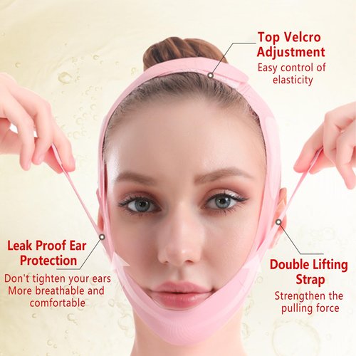 V - Line Neck Lift Tape Silicone Face Mask Dou Ble Chin Reducer, V - Line Lifting Mask Chin Strap For Sleeping - Sculpting Jawline & Double Chin Reduction