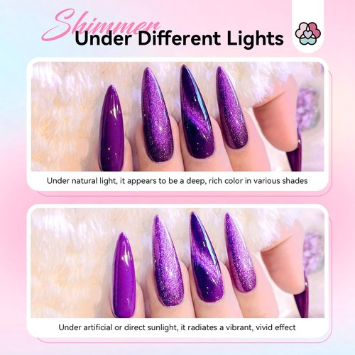 SAVILAND 12 Colors Crystal Cat Eye Gel Nail Polish Set: Glitter Shiny Dreamy Series with Double-head Magnetic Stick Reflective Disco 2025 Fall Gel Nail Polish Manicure DIY Nail Art Salon Home Gifts