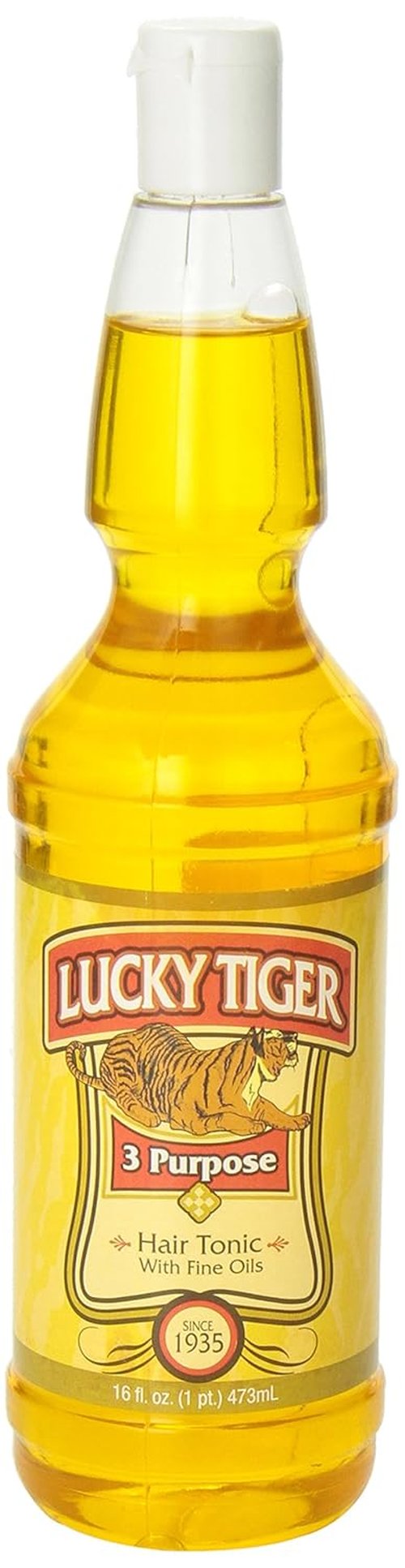Lucky Tiger Hair Tonic for Men - 3-in-1 Scalp Treatment with Fine Oils - Conditions Hair & Reduces Dryness - 16 fl oz