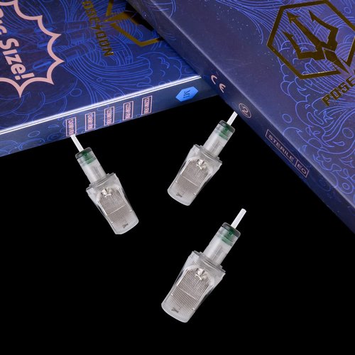 Poseidon 10Pcs Big Size Tattoo Cartridge Needles 0.35mm Standard Bugpin Curved Mag 45 Round Magnum with Membrane Safety Cartridges (#12 Standard-1245 RM)