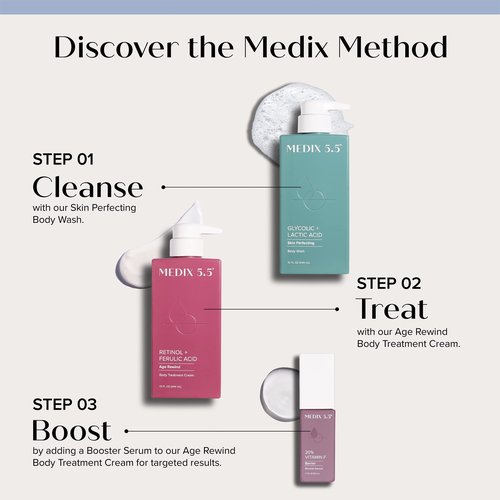 Medix 5.5 Retinol Cream + Collagen Cream Skincare Set Moisturizer Body & Face Lotion | Firming Body Lotion Set Reduces Look Of Sagging Skin, Cellulite, Sun Damage & Crepey Skin For Women, 2PC Bundle