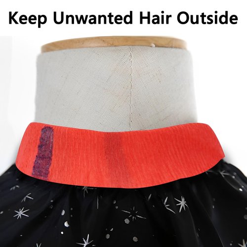 Flexible Paper Neck Strips for Salon Hair Cutting - 5 Rolls, 500 Red Disposable & Water-Resistant Self-Adhering Barber Supplies