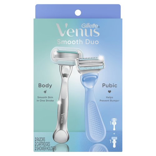 Gillette Venus Intimate Grooming Women's Razor for Pubic Hair + Body for Women, Shaving Kit for Women, 1 Body + 1 Pubic Razor