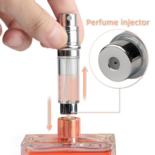 muilsae AF01ORG Leather Perfume atomiser, 5ml Bottom Fill Travel Perfume Bottle, Refillable Perfume Dispenser for Women & Men (AF01ORG, 5ml)