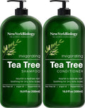 New York Biology Tea Tree Shampoo & Conditioner Set - Deep Cleansing Relief for Dandruff - 16.9 Fl Oz