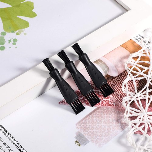 Patelai Electric Shaver Cleaning Brush Set - 8 Double-Sided Nylon Bristle Brushes for Razors & Clippers | Black