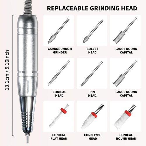 Professional Cordless Nail Drill Kits 45000RPM Electric Nail File for Acrylic Nails Removing and Polishing Gel Nails Lightweight and Easy to Use Ideal for Home and Salon Manicure Pedicure (Pink)