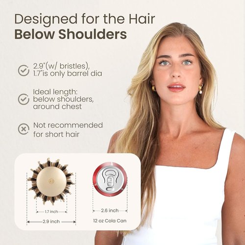 AIMIKE Round Hair Brush - Medium Nano Thermal Ceramic & Ionic Brush for Blow Drying & Styling | 2.9 Inch Barrel