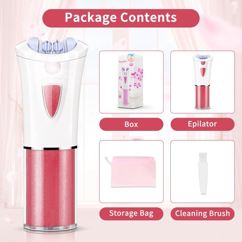 Facial Epilator for Women - 2026 Upgraded Cordless Hair Removal Device with LED Light - Painless Electric Tweezers - Face Epilator Hair Remover for Face/Chin/Lip/Arms/Legs/Bikini Line for Smooth Skin