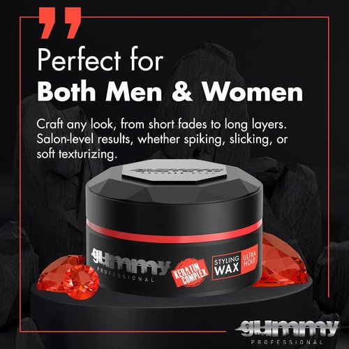 Skiennix Gummy Hair Styling Wax for Men - Ultra Hold Water-Based Pomade - 150ml with Provitamin B5 & Keratin