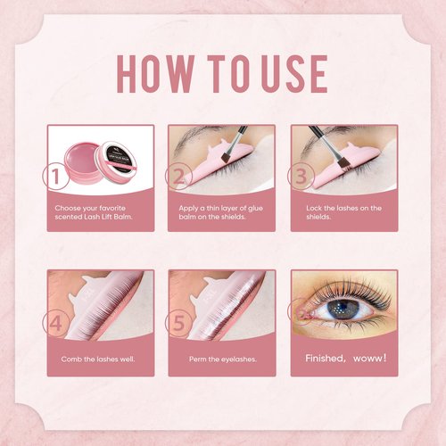 PERMANIA Lash Lift Balm Glue, New Eyelash Lifting Adhesive，0.35oz/10g Lash Lift Glue Strong Viscosity and Water Solubility for Lash Perm Kit (Rose)
