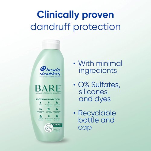 Head & Shoulders Anti-Dandruff Shampoo - BARE Soothing Hydration for Dry Scalp Relief | 13.5 fl oz