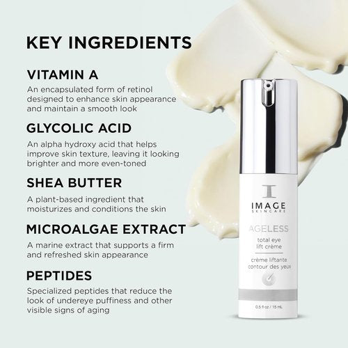 IMAGE Skincare AGELESS Total Eye Lift Crème - Under Eye Circle & Wrinkle Rescue, 0.5 fl oz